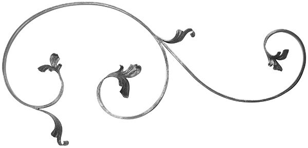 Leichtbarock-Element 12x5mm, glatt, H: 570mm, B: 270mm, RE