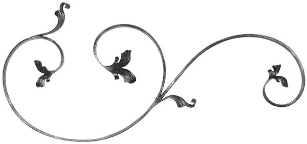 Leichtbarock-Element 12x5mm, glatt, H: 570mm, B: 270mm, LI