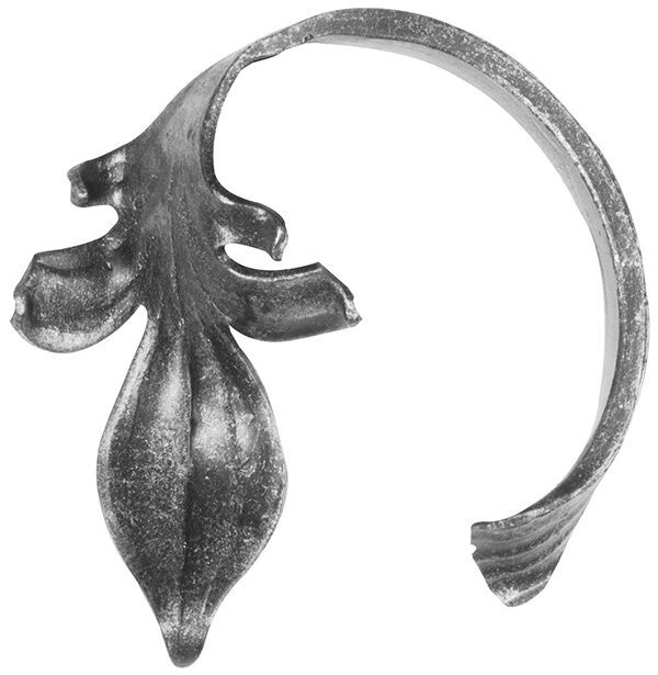 Leichtbarock-Ansatz 12x5mm, glatt, H: 110mm, B: 120mm, RE