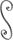 Meisterbarock S-Schnörkel 16x8mm, gehämmert, H: 390mm, B: 140mm, RE