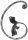Meisterbarock C-Schnörkel 16x8mm, gehämmert, mit Blatt, H: 200mm, B: 130mm, LI