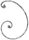 Meisterbarock C-Schnörkel 16x8mm, gehämmert, H: 285mm, B: 205mm, RE