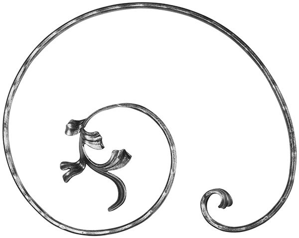 Meisterbarock C-Schnörkel 16x8mm, gehämmert,...