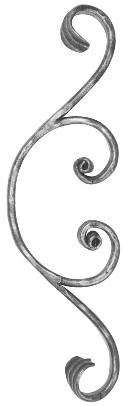 Meisterbarock Schnörkel 16x8mm, gehämmert, H: 105mm, B: 365mm