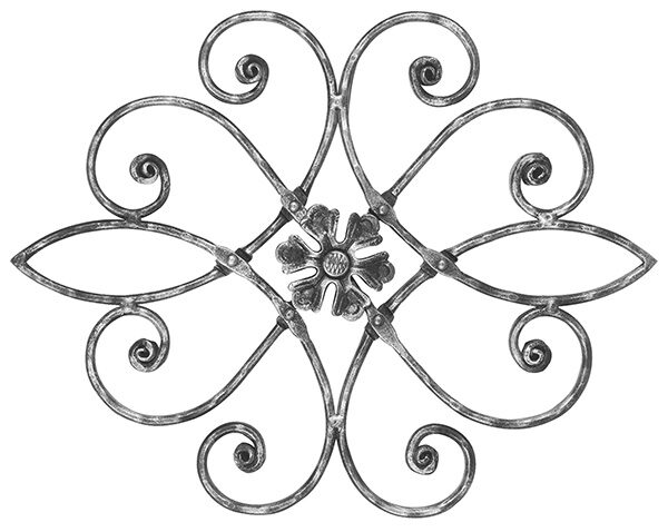 Meisterbarock Mittelelement 16x8mm, gehämmert, 500x400mm