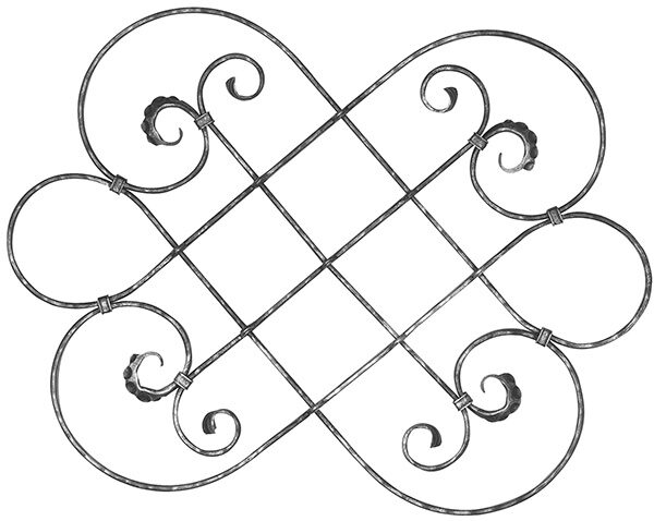 Meisterbarock Mittelelement 16x8mm, gehämmert, 800x600mm