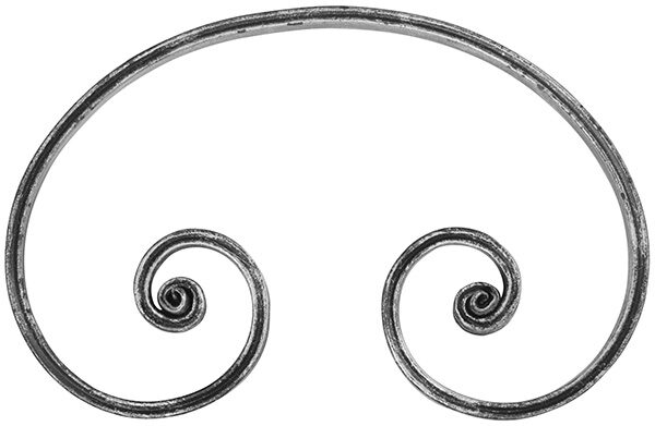 Schwerbarock C-Schnecke 16x8mm, gerillt, H: 200mm, B: 300mm