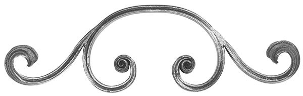 Schwerbarock C-Schnecke 16x8mm, gerillt, H: 110mm, B: 360mm