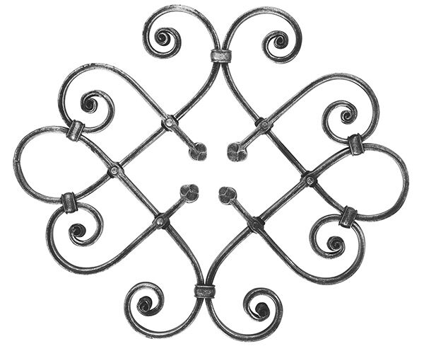 Schwerbarock Mittelelement 16x8mm, gerillt, H: 480mm, B:...
