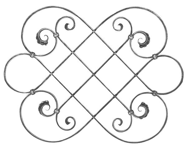 Schwerbarock Mittelelement 16x8mm, gerillt, H: 810mm, B:...