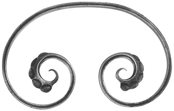 Schwerbarock C-Schnecke 16x8mm, gerillt, H: 190mm, B: 300mm