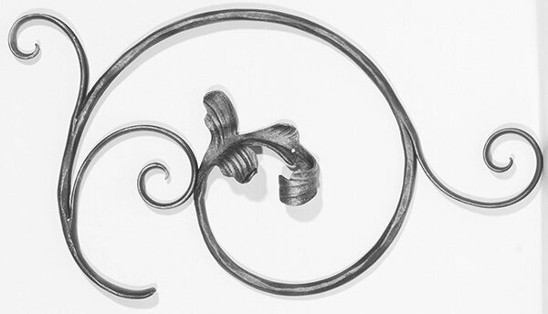 Ländliches Barock Element 12mm, gehämmert, H: 550mm, B: 310mm, RE