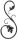 Ländliches Barock Element 10mm, gehämmert, H: 330mm, B: 150mm, RE