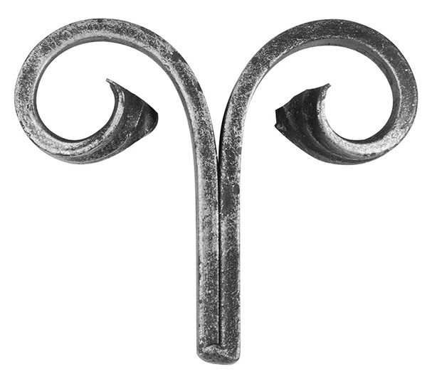 Zierelement, Ansatz 2x 12x6mm, H: 100mm, B: 115mm, glatt