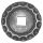 Bodenrosette 5mm, 75x75mm, Lochung 16,5x16,5mm