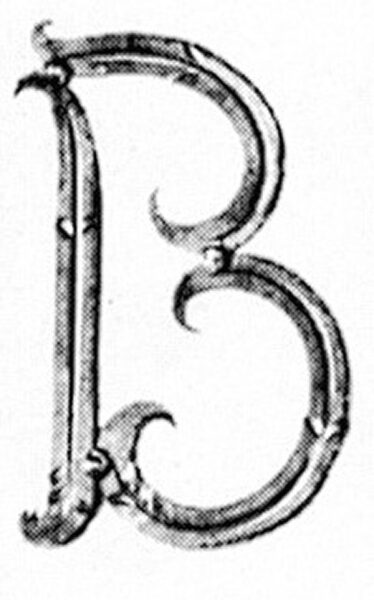 Buchstabe groß 12x5mm, Höhe 180mm, Breite 100mm