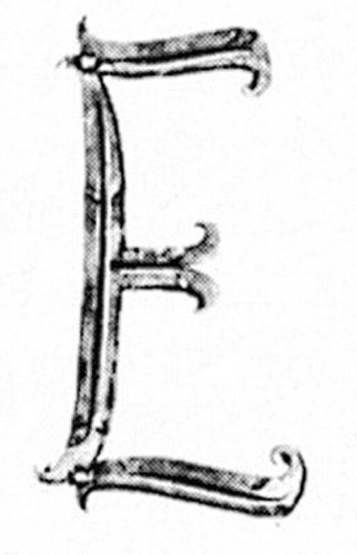 Buchstabe groß 12x5mm, Höhe 180mm, Breite 100mm