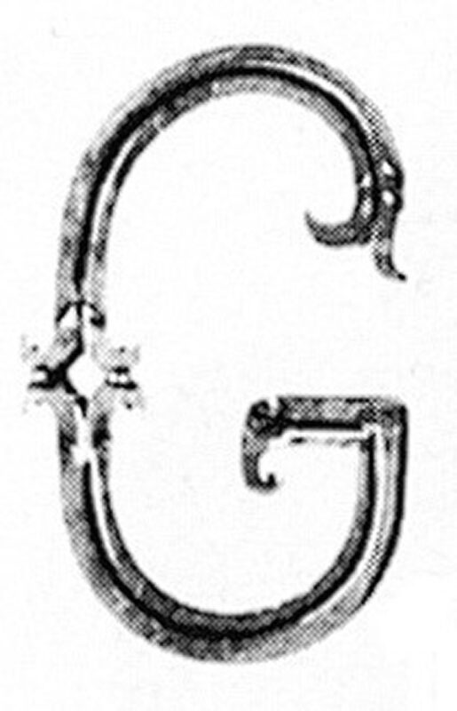 Buchstabe groß 12x5mm, Höhe 180mm, Breite 100mm