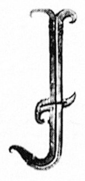 Buchstabe groß 12x5mm, Höhe 180mm, Breite 100mm
