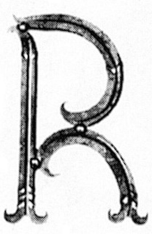 Buchstabe groß 12x5mm, Höhe 180mm, Breite 100mm