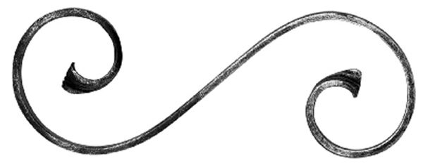 Zierelement 12x5mm, glatt, H: 260mm, B: 100mm, LI