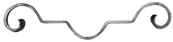 Zierelement 12x5mm, glatt, H: 290mm, B: 70mm