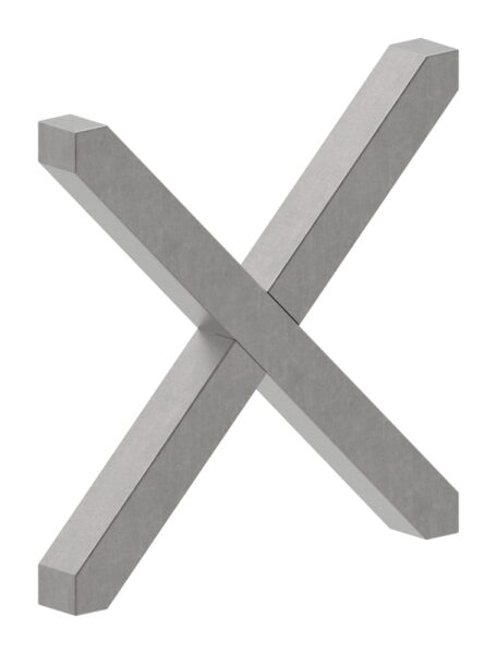 Kreuz 12x12mm, glatt, H: 100mm, B: 100mm