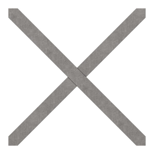Kreuz 12x12mm, glatt, H: 125mm, B: 125mm
