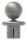 Kugelrohrknopf Eisen für 42,4mm, für max. Wandstärke 3,5mm, Kugel  Ø 45mm
