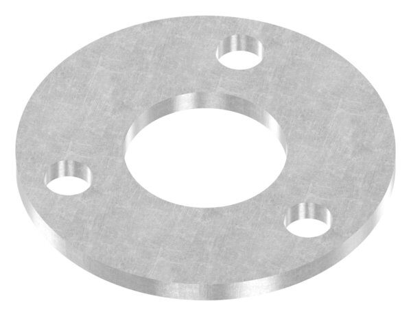 Ankerplatte 100x6mm, 3 Befestigungsbohrungen Ø 13mm, 1 Mittelbohrung Ø 43mm, S235JR