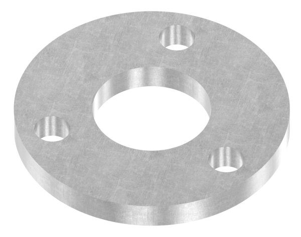 Ankerplatte 100x10mm, 3 Befestigungsbohrungen Ø 13mm, 1 Mittelbohrung Ø 43mm, S235JR