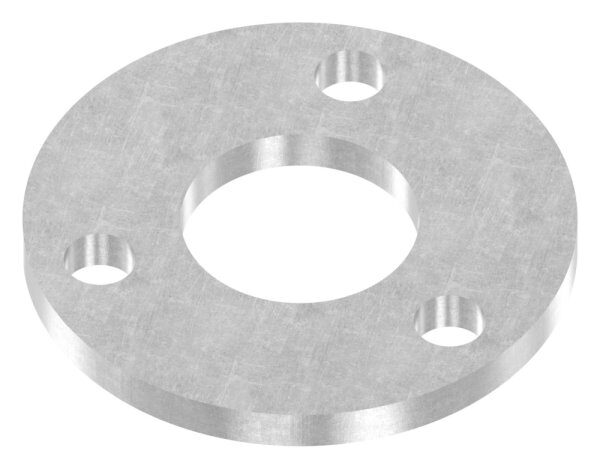Ankerplatte 100x8mm, 3 Befestigungsbohrungen Ø 13mm, 1 Mittelbohrung Ø 43mm, S235JR