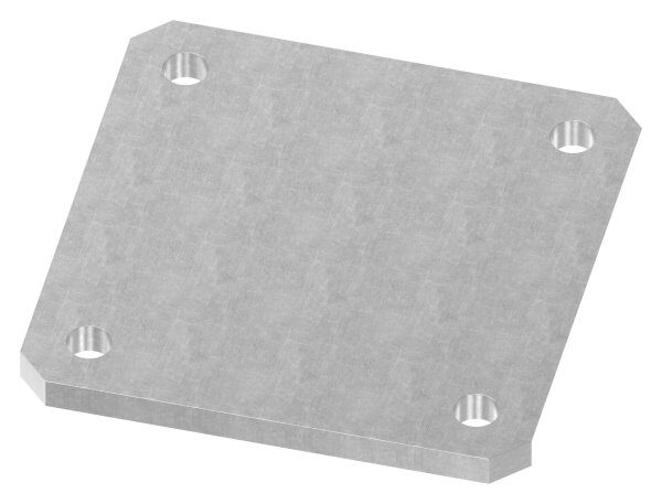 Ankerplatte 150x150x10mm, 4 Befestigungsbohrungen Ø 13mm, gelasert, S235JR