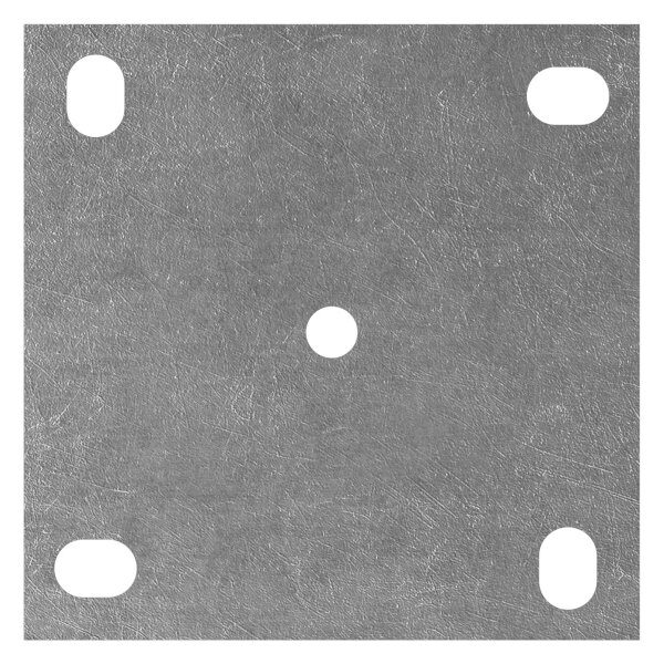 Ankerplatte 150x150x10mm, 4x Langloch 14x20mm, 1 Mittelbohrung Ø 12,5mm, S235JR