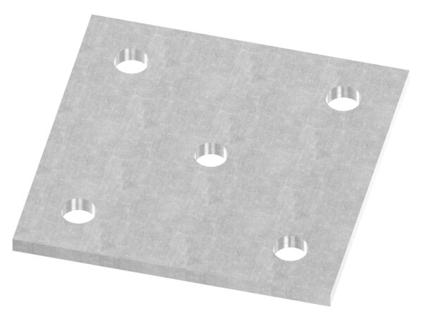Ankerplatte 120 x 120 x 6mm, 4 Befestigungsbohrungen 13mm, 1 Bohrung 13mm