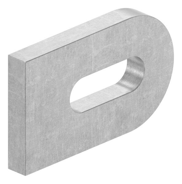 Anschweißlasche 50x30x6mm, Langloch 25x9mm, S235JR