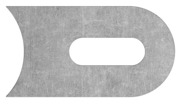Anschweißlasche 50x30x6mm, Langloch 25x9mm, mit Anschluss 42,4mm S235JR