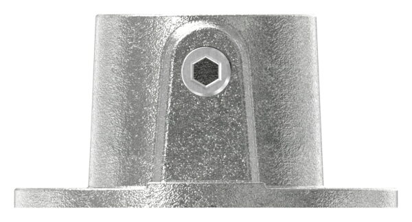 Wandhalter mit 4 Befestigungsbohrungen, für Rohr Ø 60,3mm, Lochkreis 95mm, LochØ 9mm, Temperguss, feuer- und nachträglich elektroverzinkt