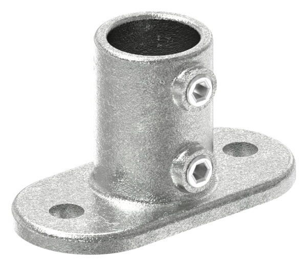 Wandhalter mit 2 Befestigungsbohrungen, für Rohr Ø 33,7mm, Lochkreis 89mm, LochØ 13mm, Temperguss, feuer- und nachträglich elektroverzinkt