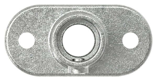 Wandhalter mit 2 Befestigungsbohrungen, für Rohr Ø 33,7mm, Lochkreis 89mm, LochØ 13mm, Temperguss, feuer- und nachträglich elektroverzinkt