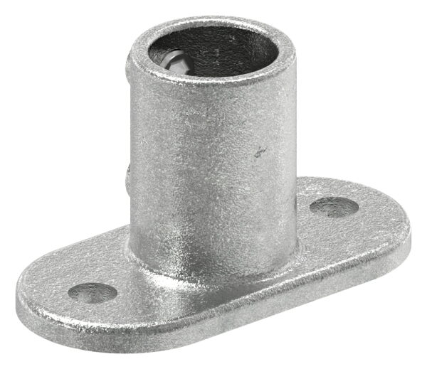 Wandhalter mit 2 Befestigungsbohrungen, für Rohr Ø 33,7mm, Lochkreis 89mm, LochØ 13mm, Temperguss, feuer- und nachträglich elektroverzinkt