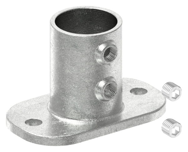 Wandhalter mit 2 Befestigungsbohrungen, für Rohr Ø 60,3mm, Lochkreis 127mm, LochØ 13mm, Temperguss, feuer- und nachträglich elektroverzinkt