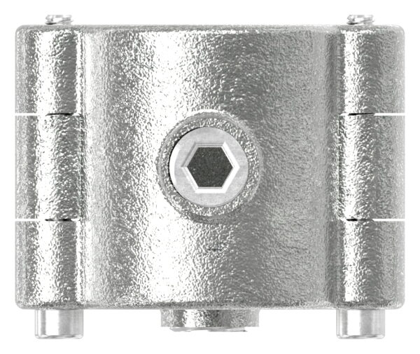 Kreuzverbinder aufklappbar, für Rohr Ø 42,4mm, Temperguss, feuer- und nachträglich elektroverzinkt