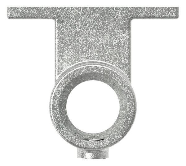 Wandhalter mit 2 Befestigungsbohrungen, für Rohr Ø 42,4mm, Lochkreis 73mm, LochØ 9mm, Temperguss, feuer- und nachträglich elektroverzinkt