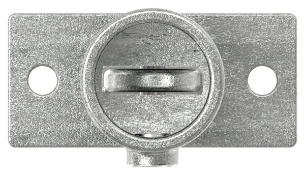 Wandhalter mit 2 Befestigungsbohrungen, verstellbar, für Rohr Ø 42,4mm, LochØ 9mm, Temperguss, feuer- und nachträglich elektroverzinkt
