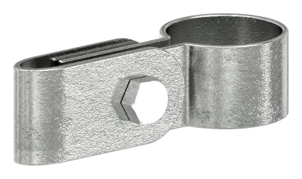 Halter einseitig bis max. Gitterdicke 8mm, für Rohr Ø 26,9mm, Temperguss, feuer- und nachträglich elektroverzinkt