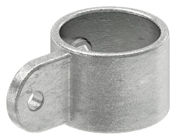Halter mit einer Lasche, für Rohr Ø 48,3mm, Temperguss, feuer- und nachträglich elektroverzinkt