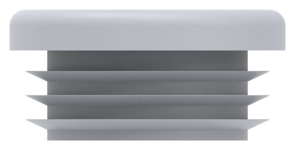 Kunststoffkappe für Rundrohr 33,7mm mit Wandstärke 2,5 - 4,0mm, grau