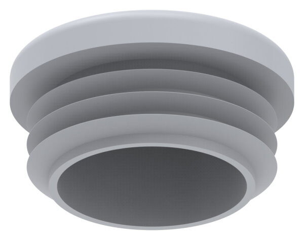 Kunststoffkappe für Rundrohr 33,7mm mit Wandstärke 2,5 - 4,0mm, grau