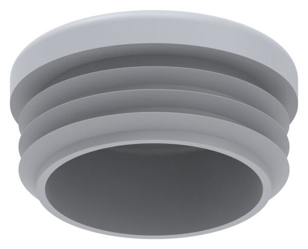Kunststoffkappe für Rundrohr 33,7mm mit Wandstärke 1,0 - 2,0mm, grau